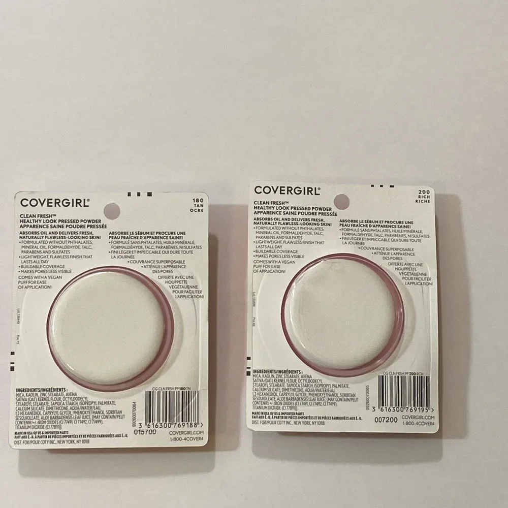 Covergirl Set 2 Clean Fresh 200 Rich Riche & 180 Tan Ocre Color